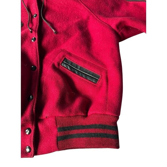 Vtg Nelson Woman's Sz M Red Black Varsity Letterman Jacket Boise Grizzlies 1987 - Picture 11 of 15